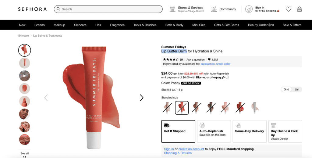 When Does Summer Fridays Lip Butter Balm Restock at Sephora?